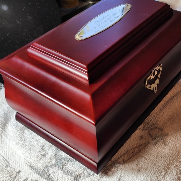 Wood Jewelry Box by Thing Remembered with lock and key - Picture 1 of 16